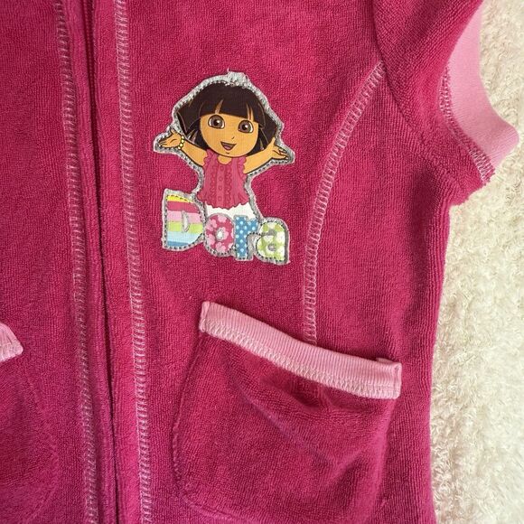 Dora the Explorer-Universal Studios-toddler Girl-Swim CoverUp-pink-pockets-3t/4t - Picture 2 of 11